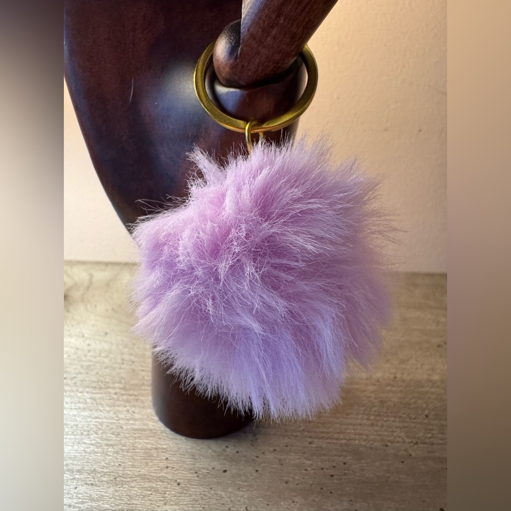 Lavender Fluffy Keychain Accessory